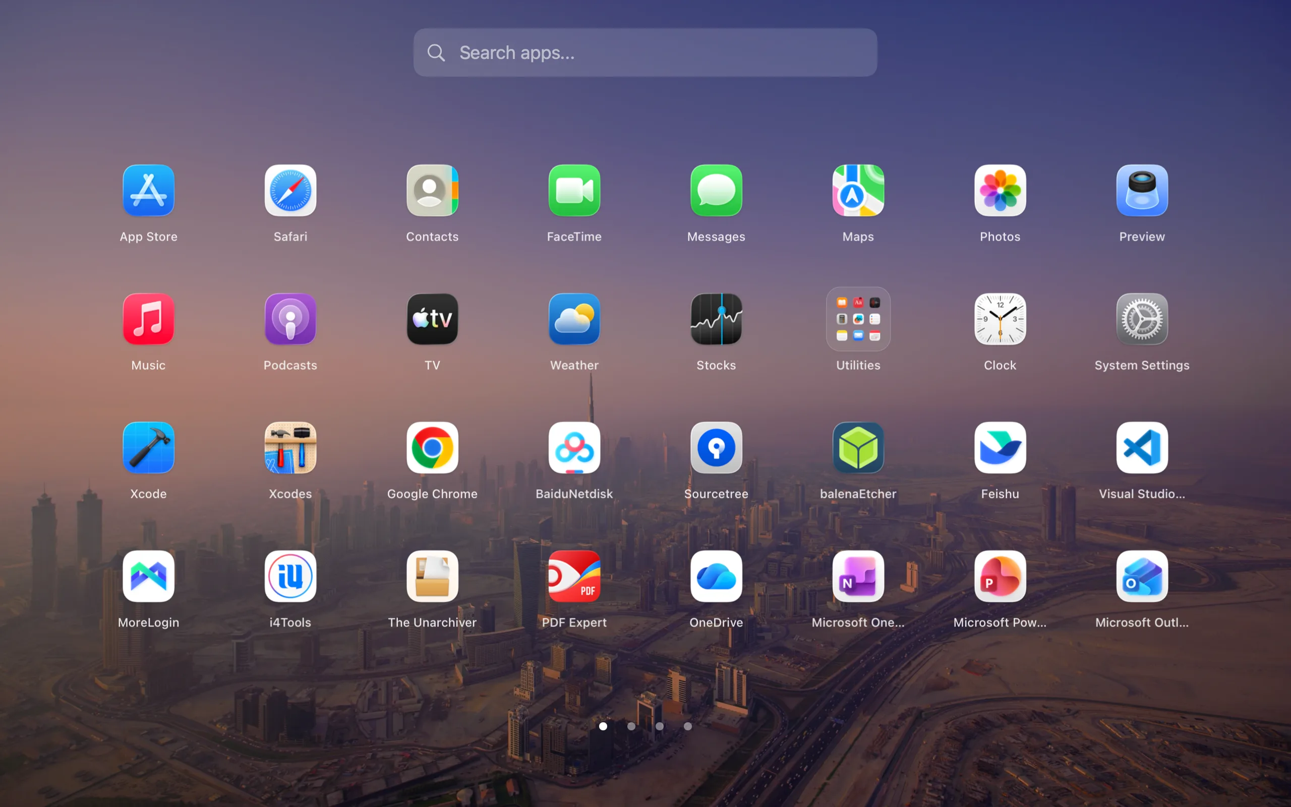 現在の Mac 壁紙の上にアプリグリッドを表示する Facet フルスクリーンランチャー